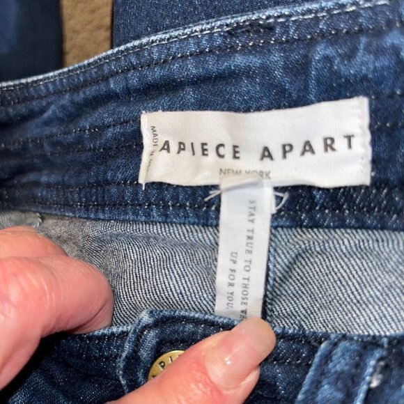 APIECE APART New York Bahia High Waist Straight Leg Dark Wash Blue Jeans EUC - 0 - Picture 8 of 10